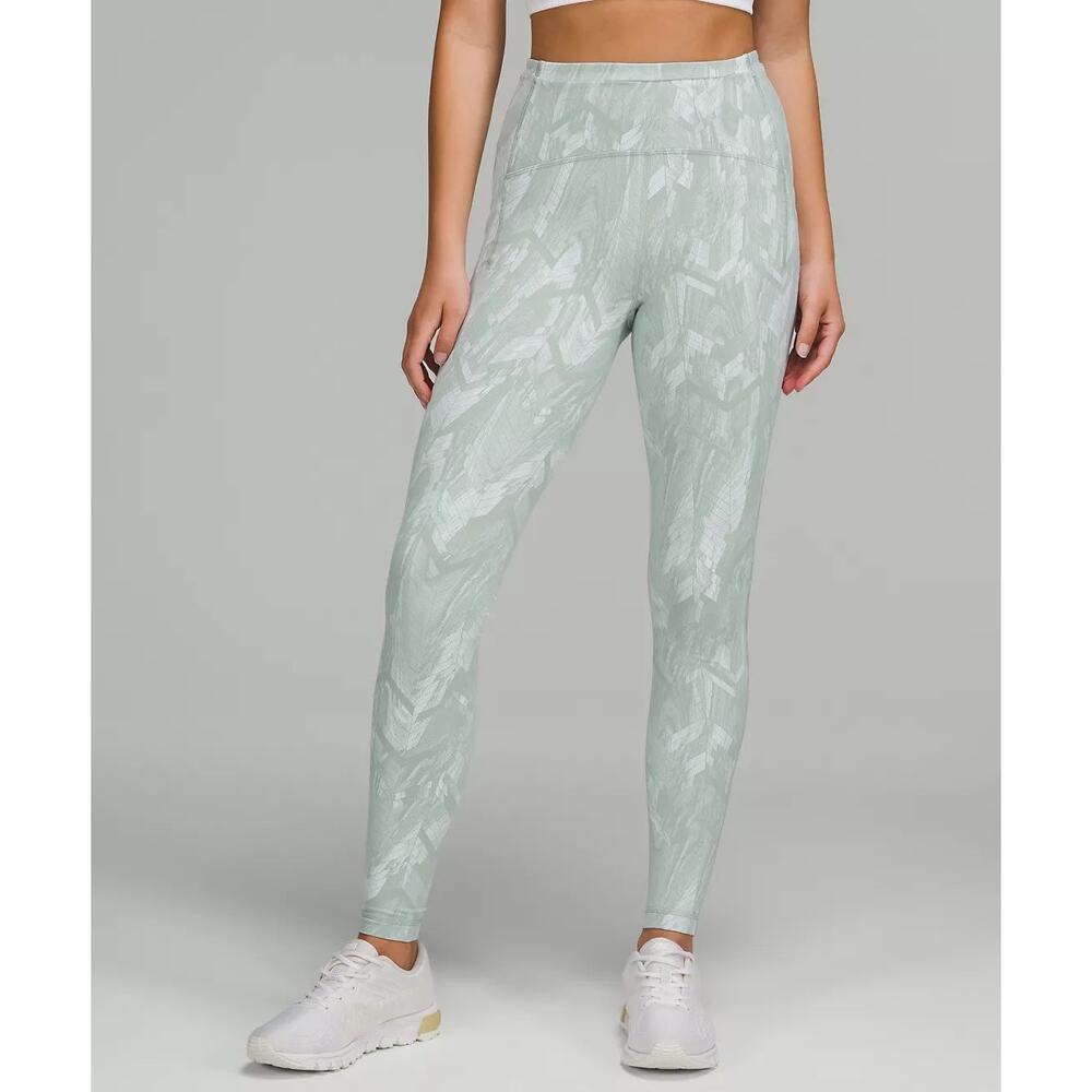 Women's Light Green Patterned Leggings